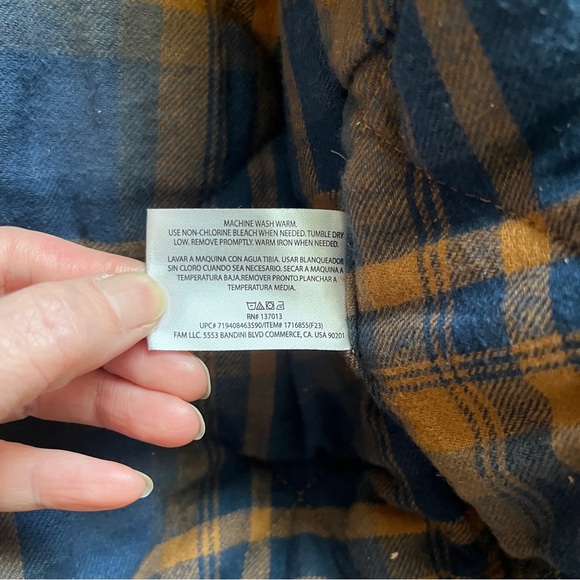 Woolrich Green Label Canvas Work Jacket Mens L Brown Hooded Plaid Lined - Picture 5 of 8